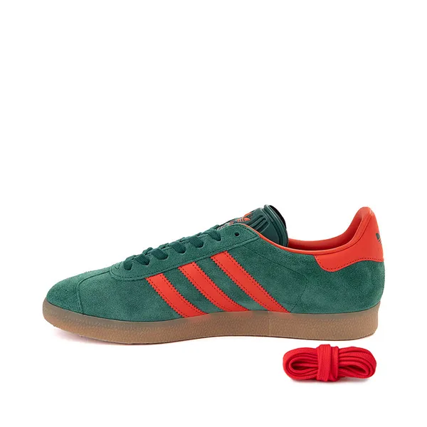 Adidas Gazelle Athletic sneakers, dark green/red