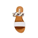 Archer White Flat Sandals