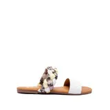 Archer White Flat Sandals