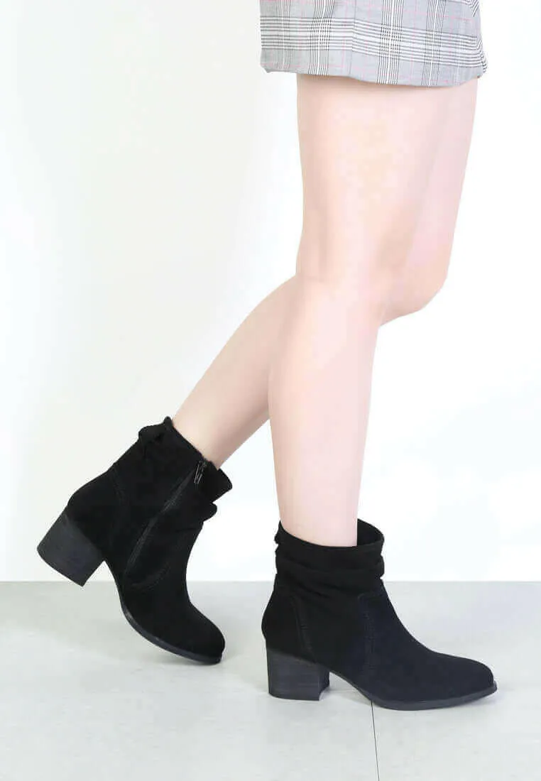 bowie stacked heel leather boots