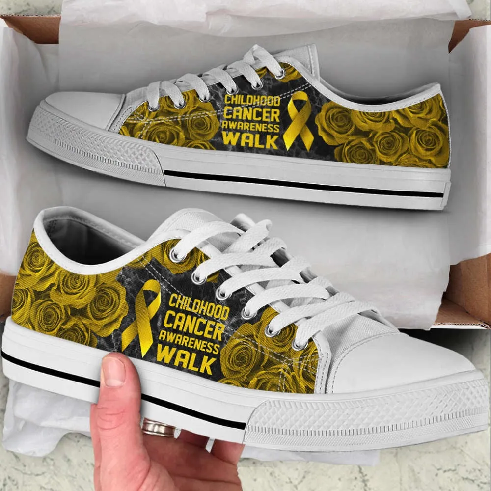 Childhood Cancer Shoes Awareness Walk Low Top Shoes Canvas Shoes, Best Canvas Shoes, Low Top Sneaker