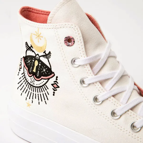 Converse Women's Chuck Taylor All Star Hi Lift Embroidered Boho Sneaker in Egret