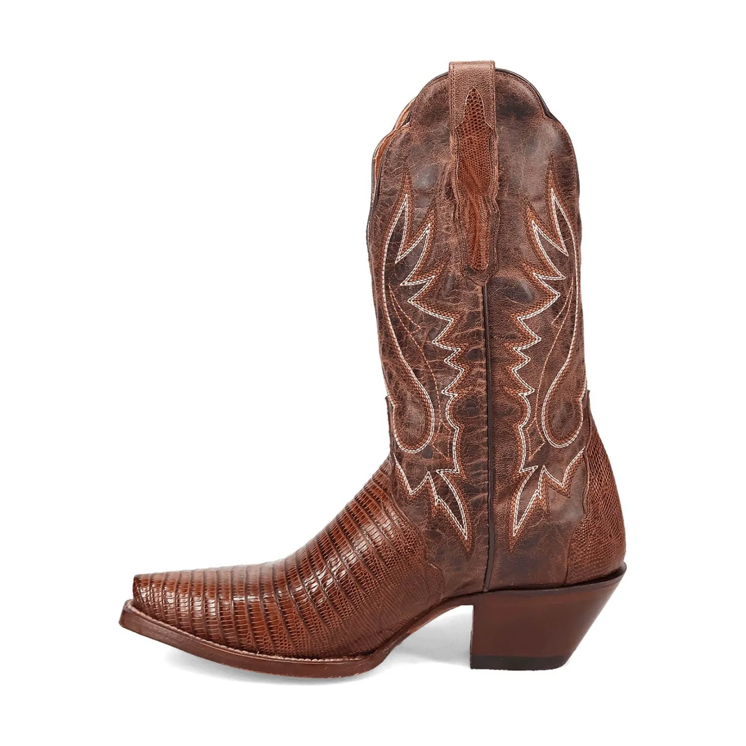 Dan Post Womens Celine Chocolate Lizard Cowboy Boots