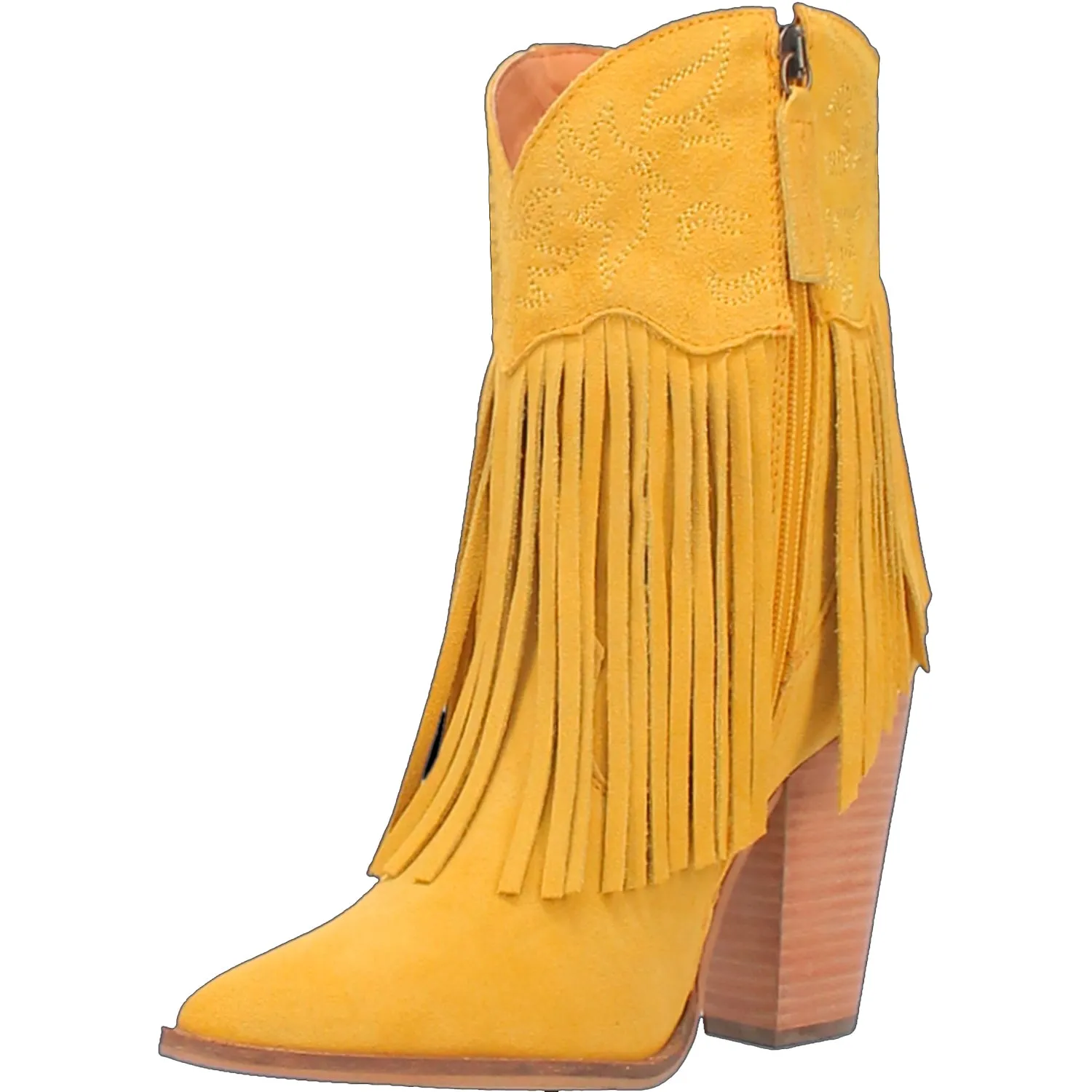 Dingo Womens Crazy Train Yellow Suede Fashion Boots