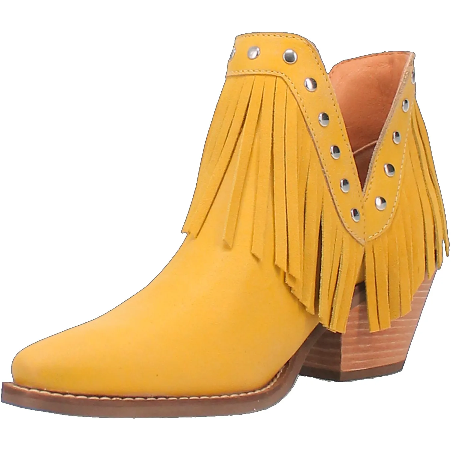 Dingo Womens Fine N Dandy Bootie Yellow Leather Fashion Boots