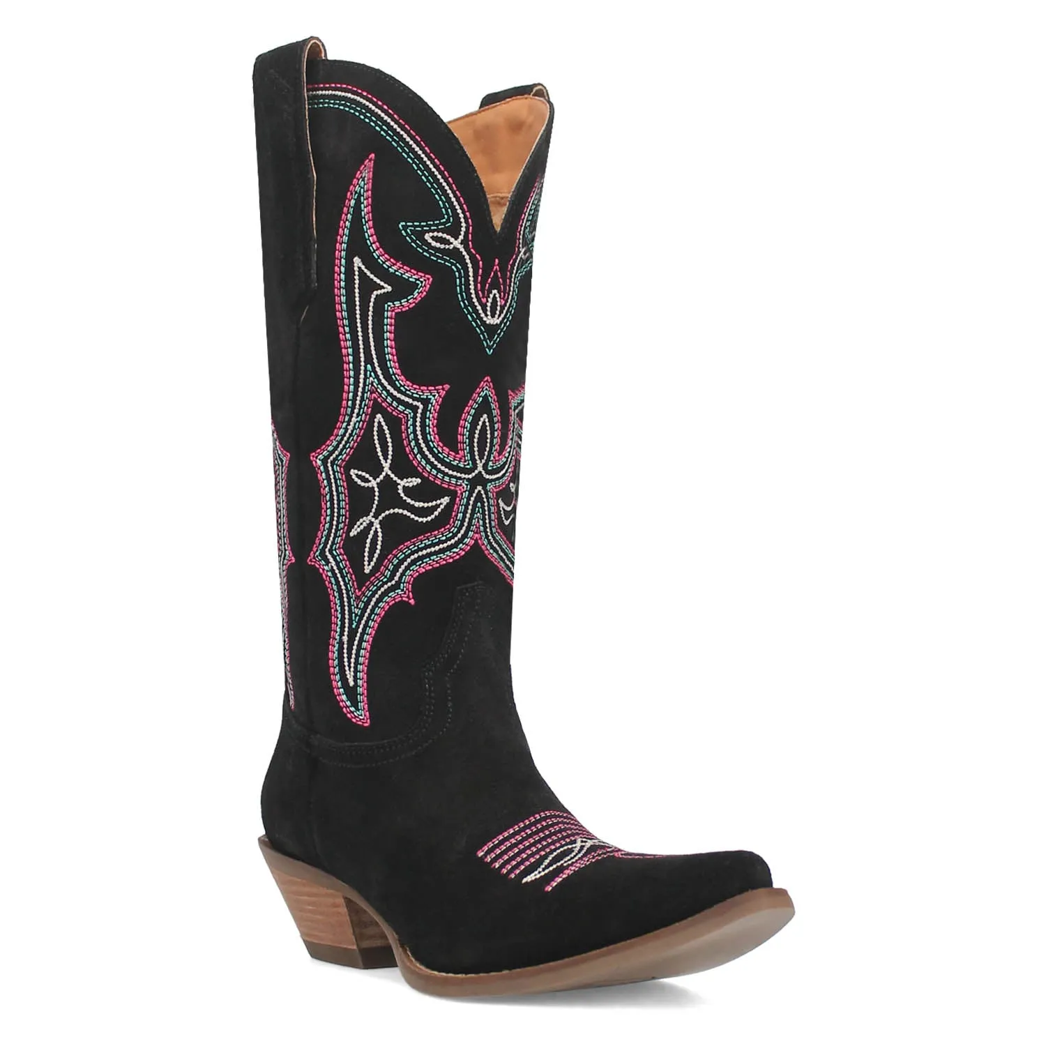 Dingo Womens Hot Sauce Black Suede Cowboy Boots