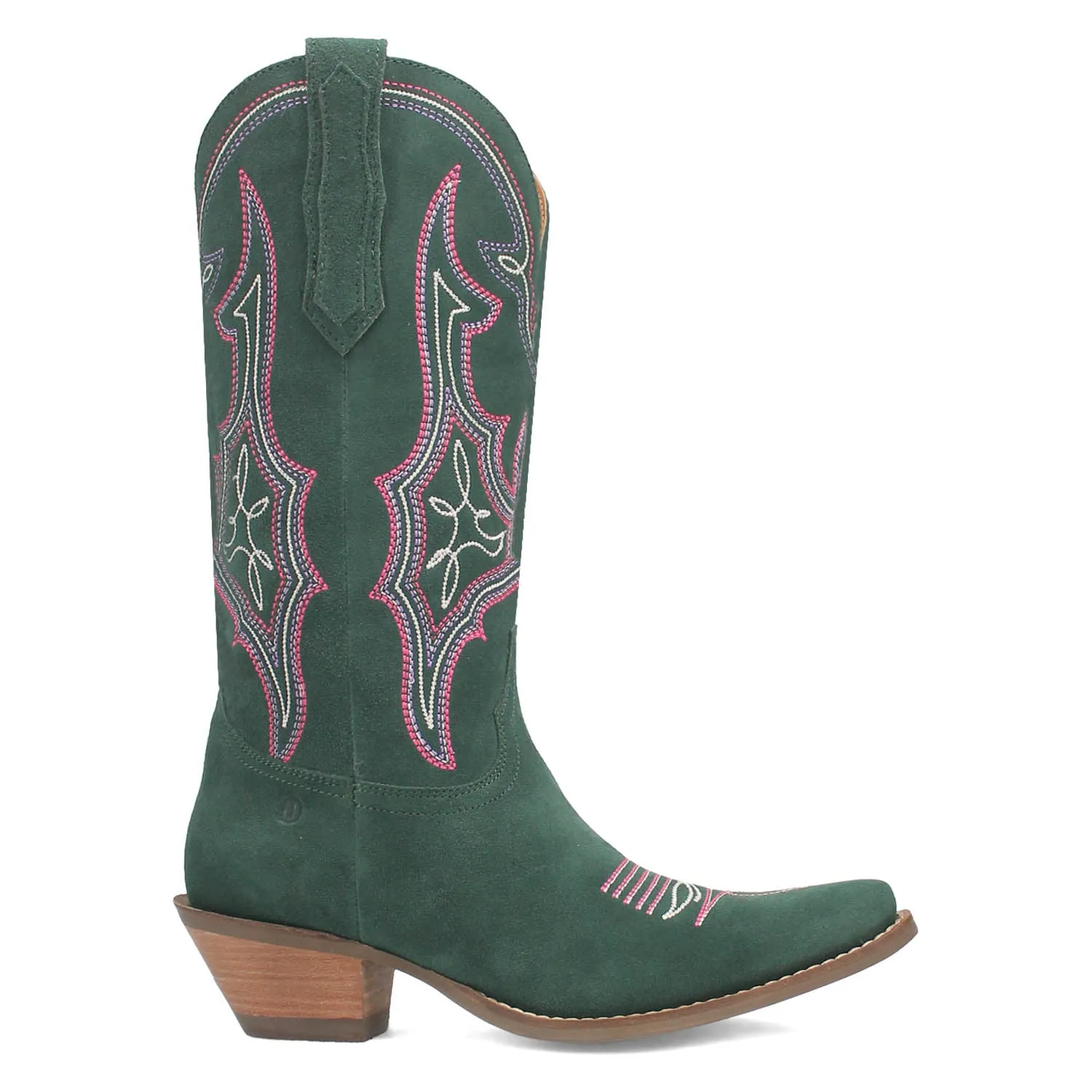 Dingo Womens Hot Sauce Green Suede Cowboy Boots