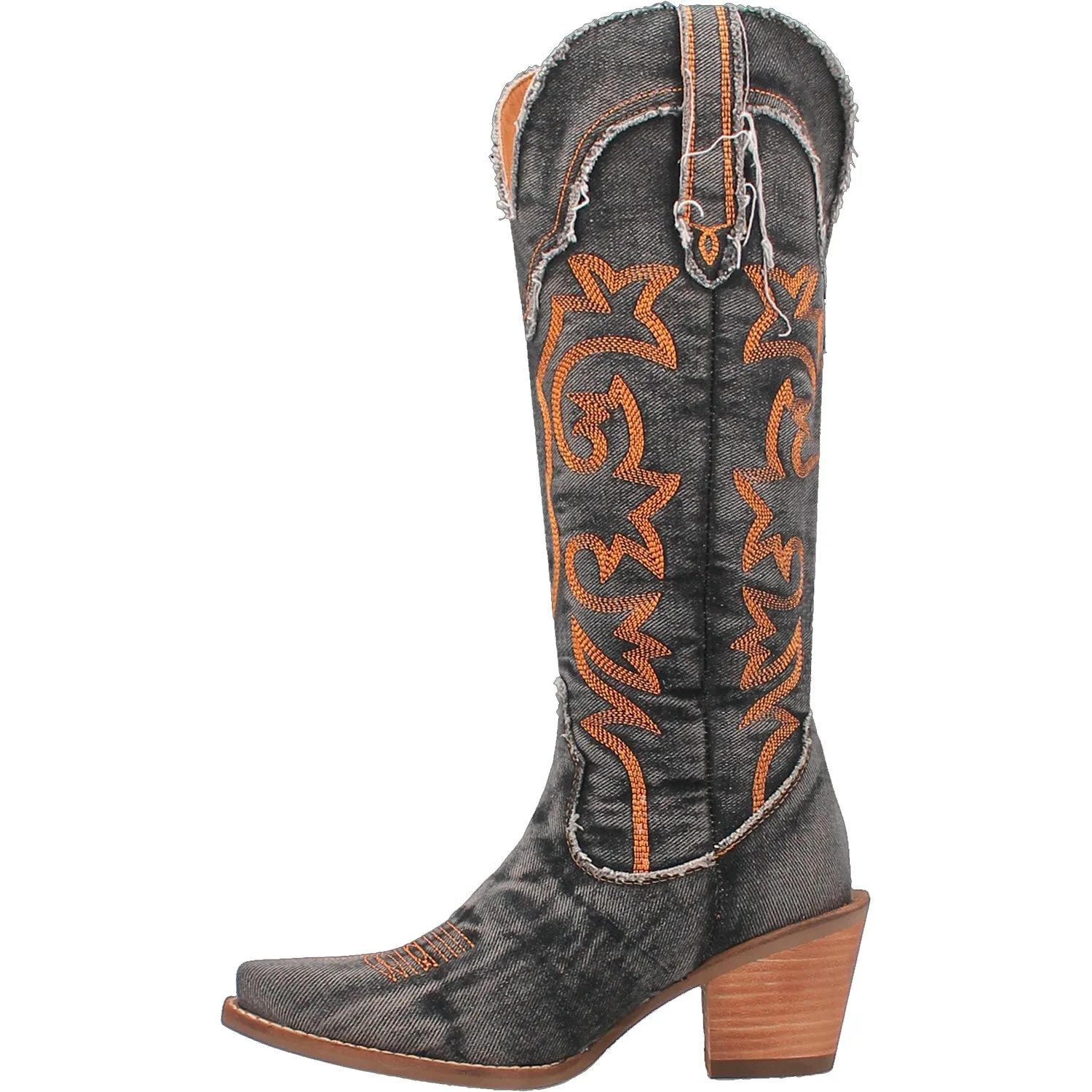 Dingo Womens Texas Tornado Black Denim Fashion Boots