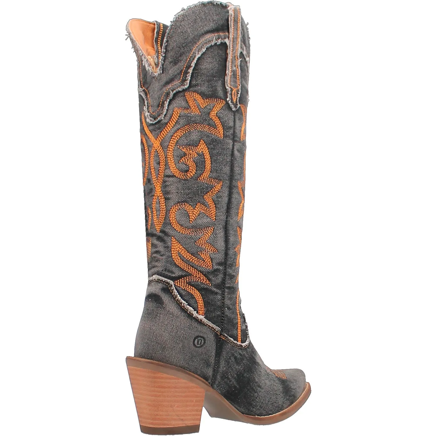 Dingo Womens Texas Tornado Black Denim Fashion Boots