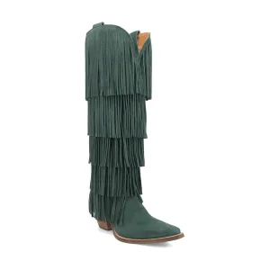 Dingo Womens Wild Child Green Suede Cowboy Boots