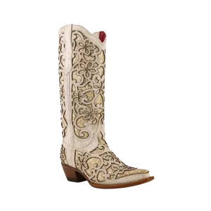 Ferrini Women's Bliss White V-Toe Boots