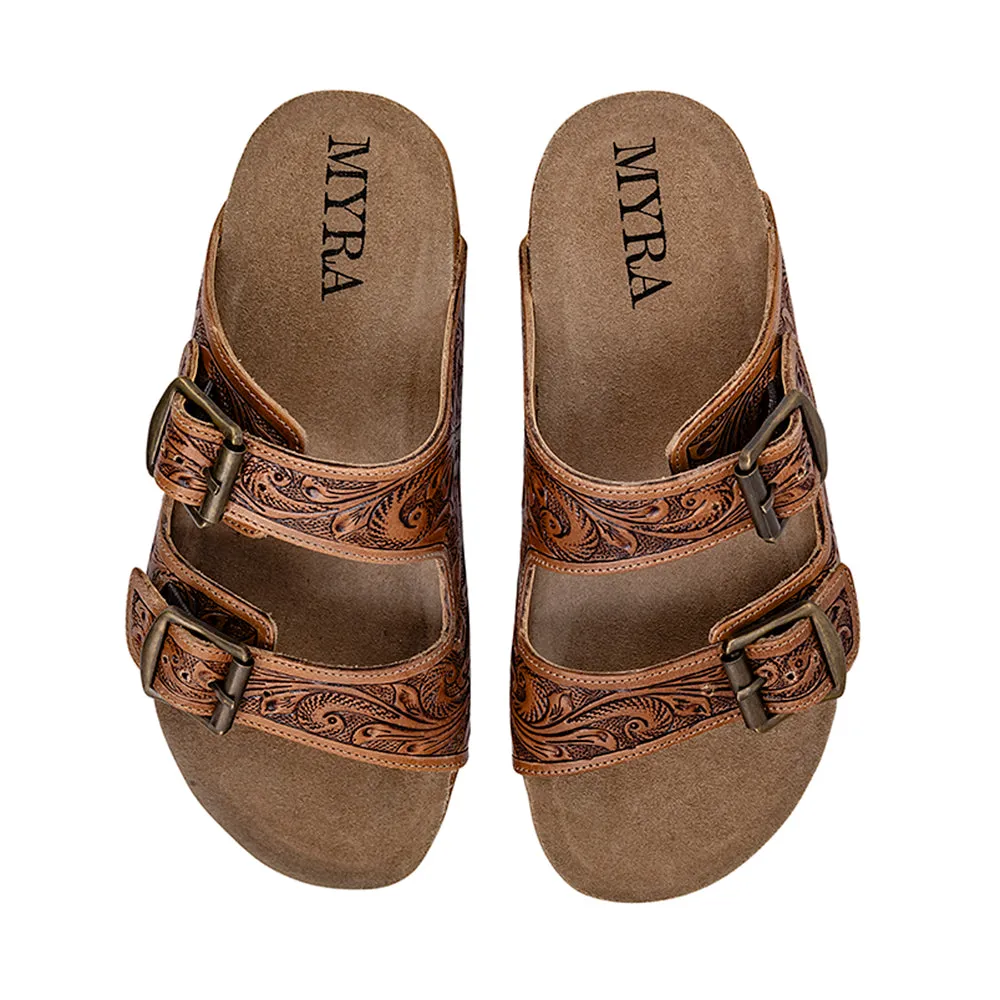 Footo Western Hand-Tooled Sandals