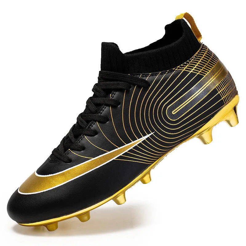 Gold High-Top Adult and Kids' Soccer Cleats