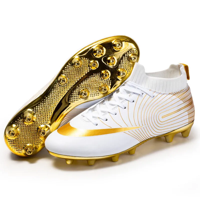 Gold High-Top Adult and Kids' Soccer Cleats