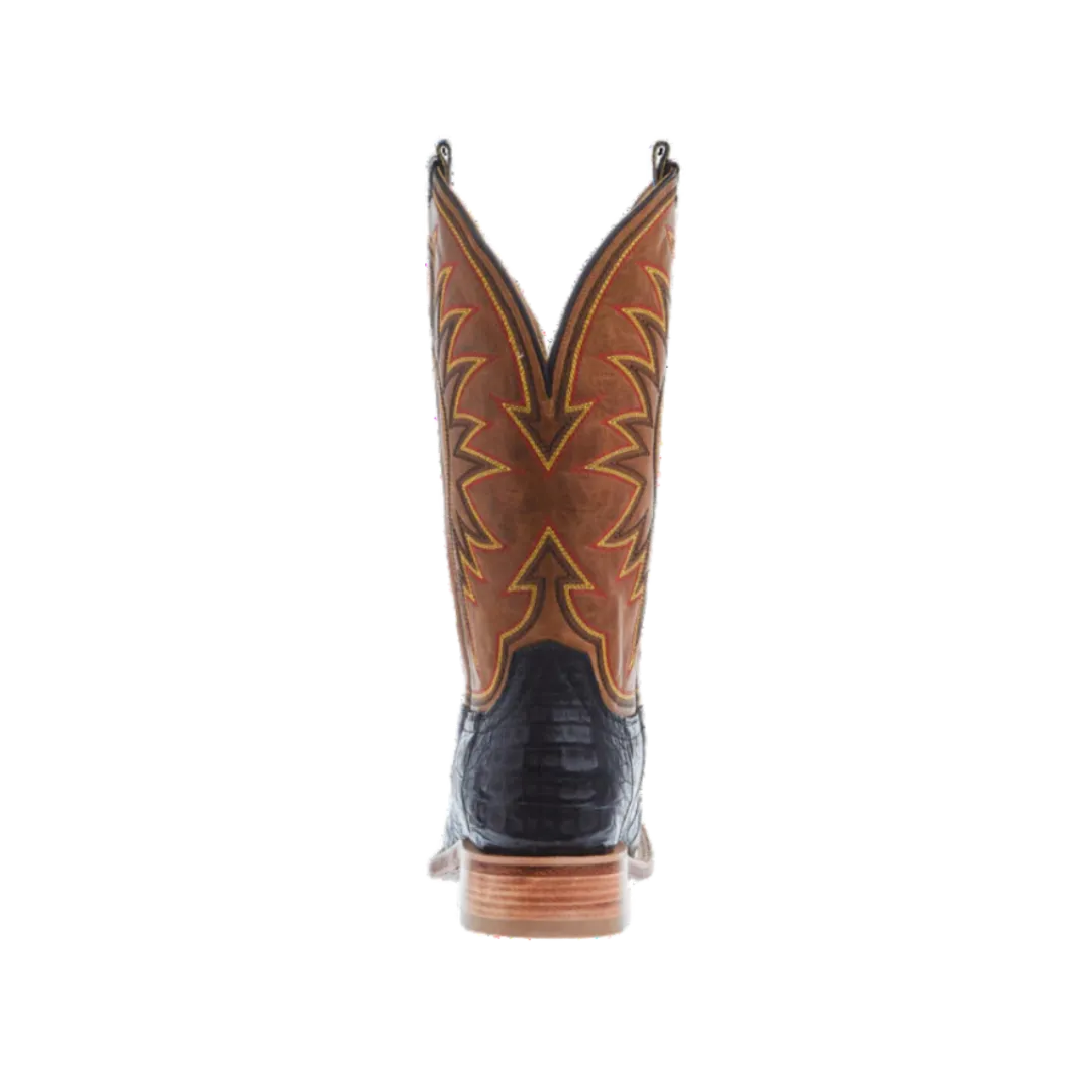 Hyer Men's Big Bow Black Caiman Cowboy Boot