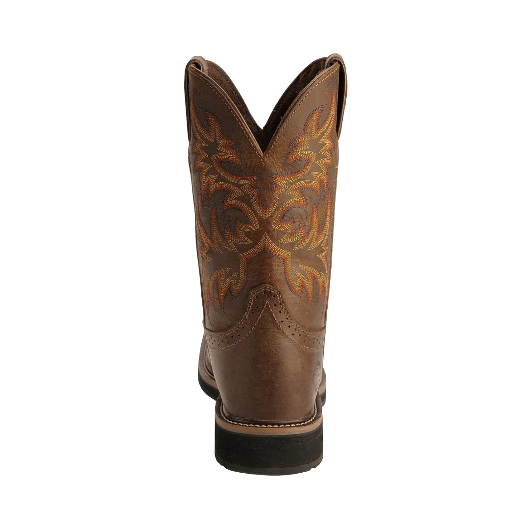 Justin Men's Rugged Tan Stampede Square Toe Work Boots