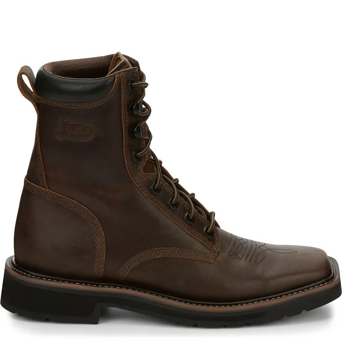 Justin Men's Stampede Lace-Up Work Boot- Soft Toe