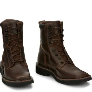 Justin Men's Stampede Lace-Up Work Boot- Soft Toe