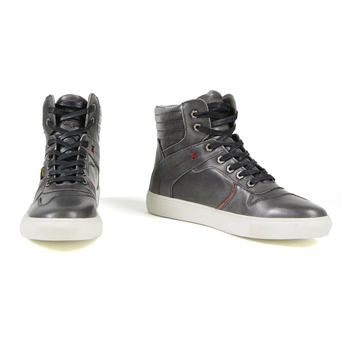 Milwaukee Leather MBM9153 Men's Vintage Grey Leather High-Top