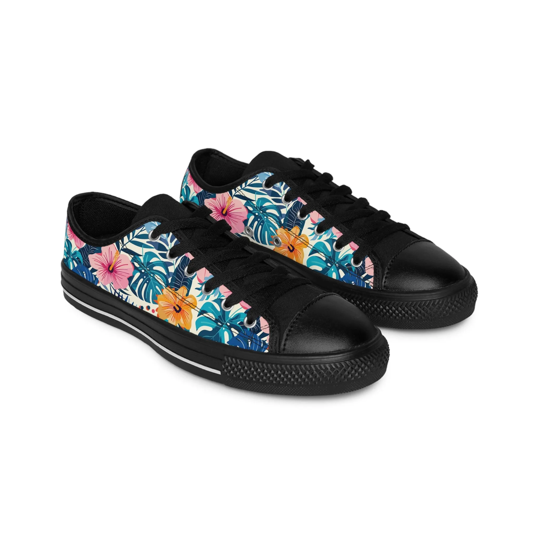 Modern Colorful Tropical Foliage Women's Sneakers