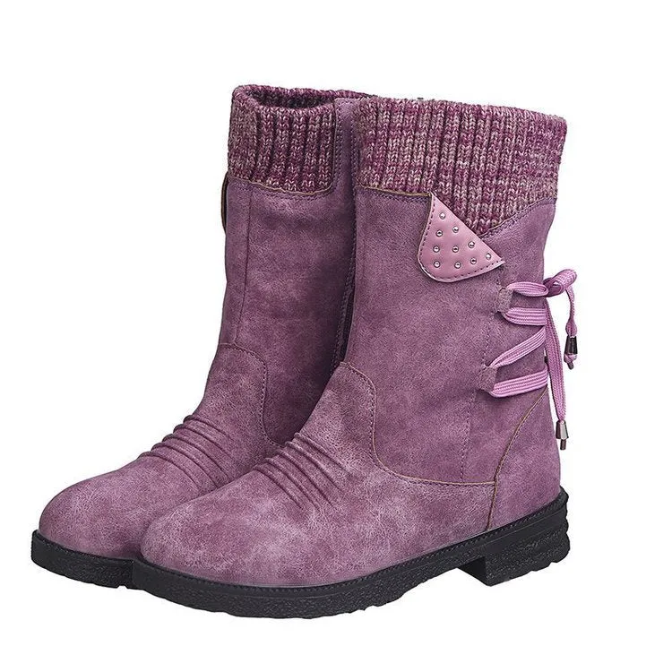 Owlkay Winter Women's Warm and Comfortable Cotton Boots