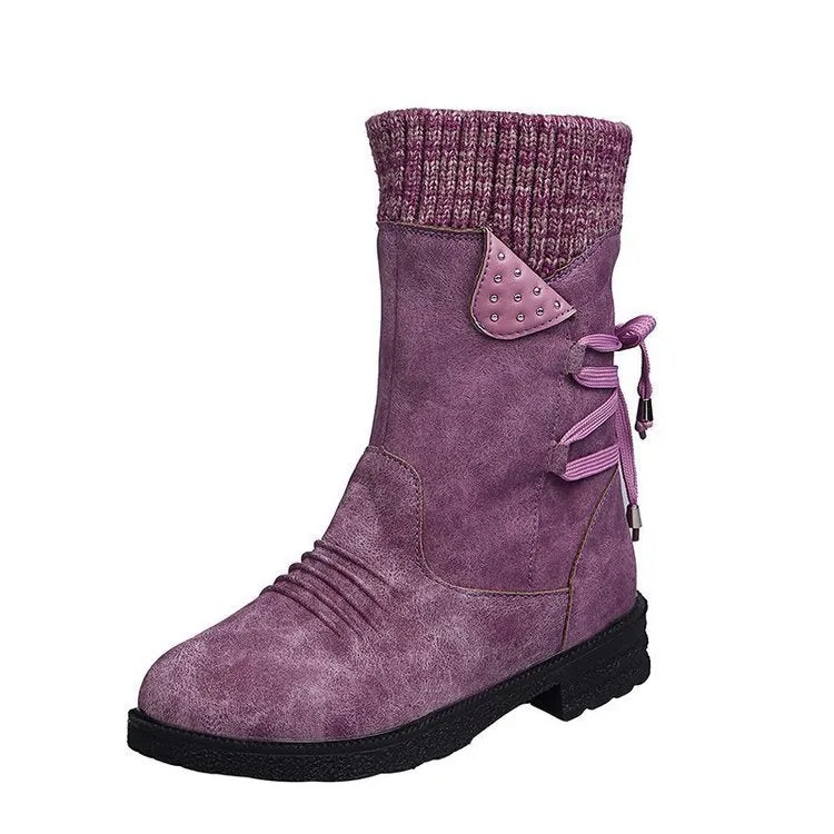 Owlkay Winter Women's Warm and Comfortable Cotton Boots