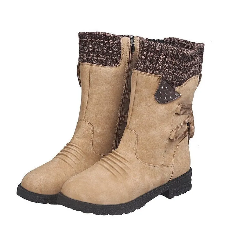 Owlkay Winter Women's Warm and Comfortable Cotton Boots