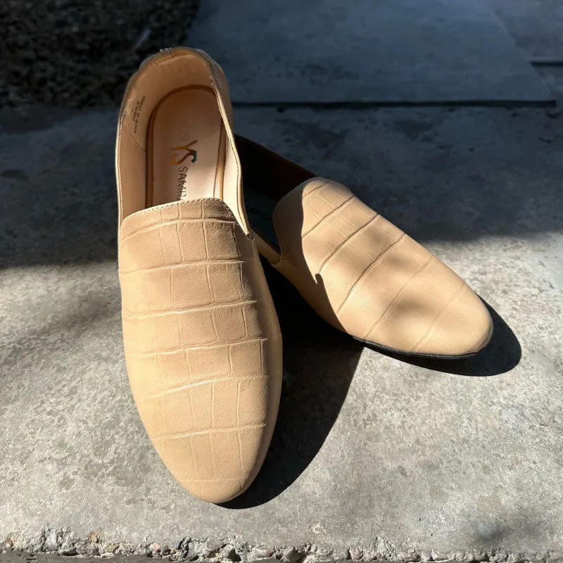 Preslie Loafer in Tan Reptile Leather