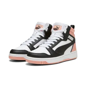 Puma Rebound v6 Mid girl's high sneaker shoe 393831 07 white-black-pink