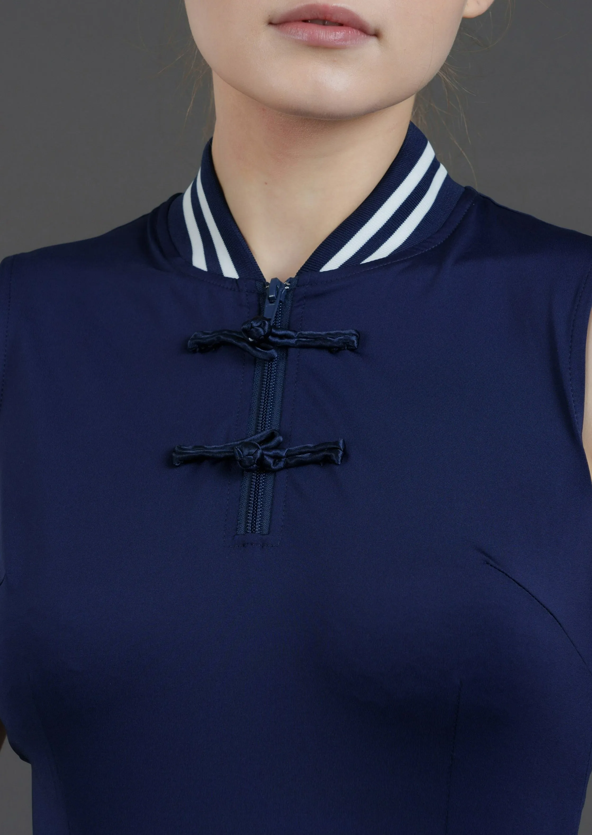 Qi-pow! Tennis Mini Qipao (Dark Blue)