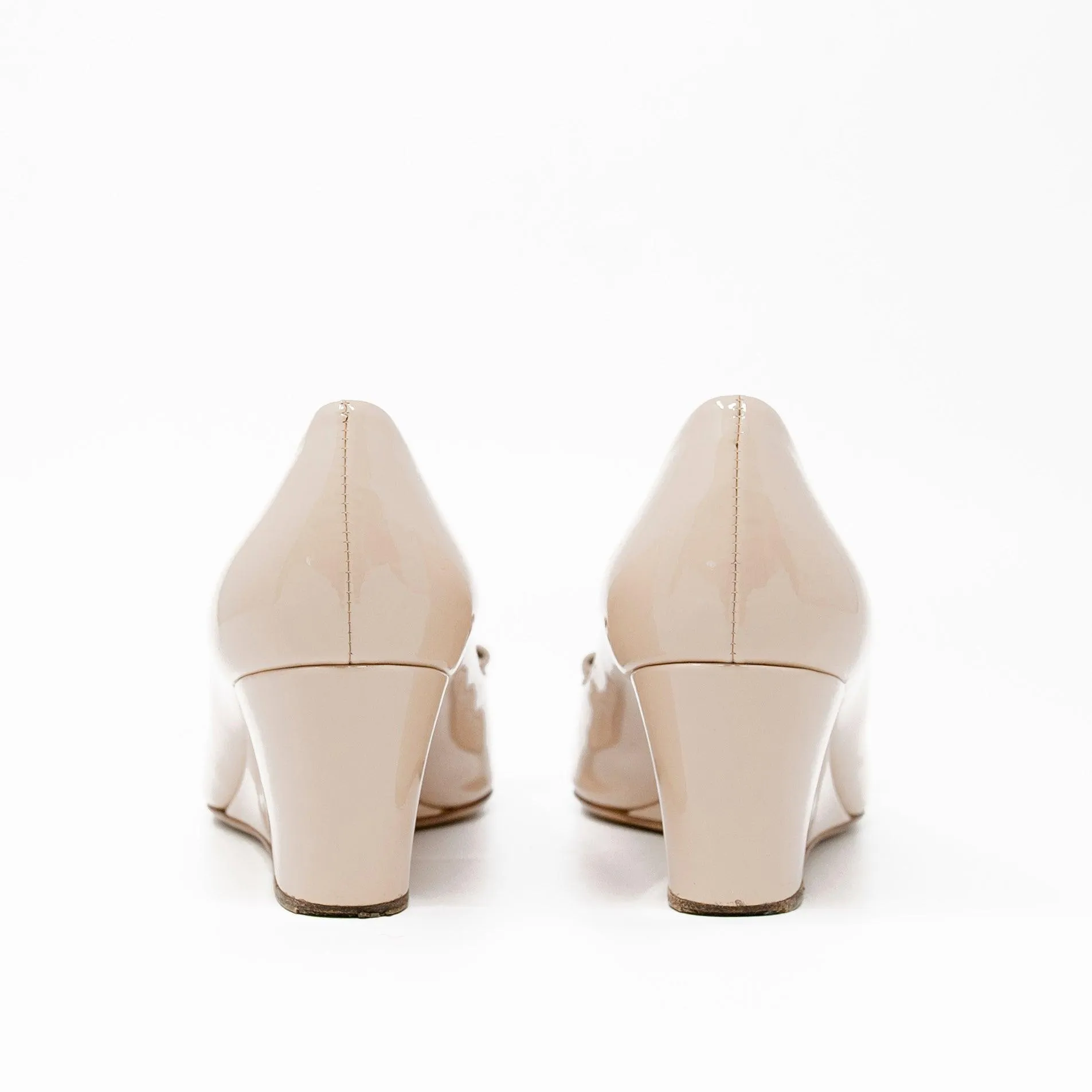 Salvatore Ferragamo Nude Sissi Wedges 6