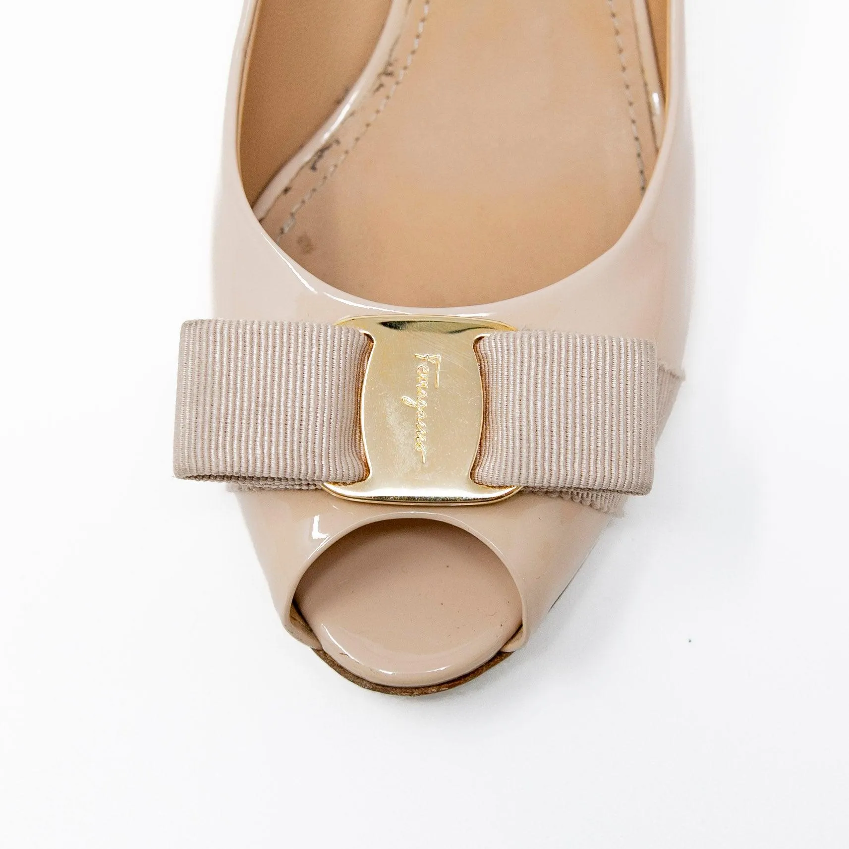 Salvatore Ferragamo Nude Sissi Wedges 6