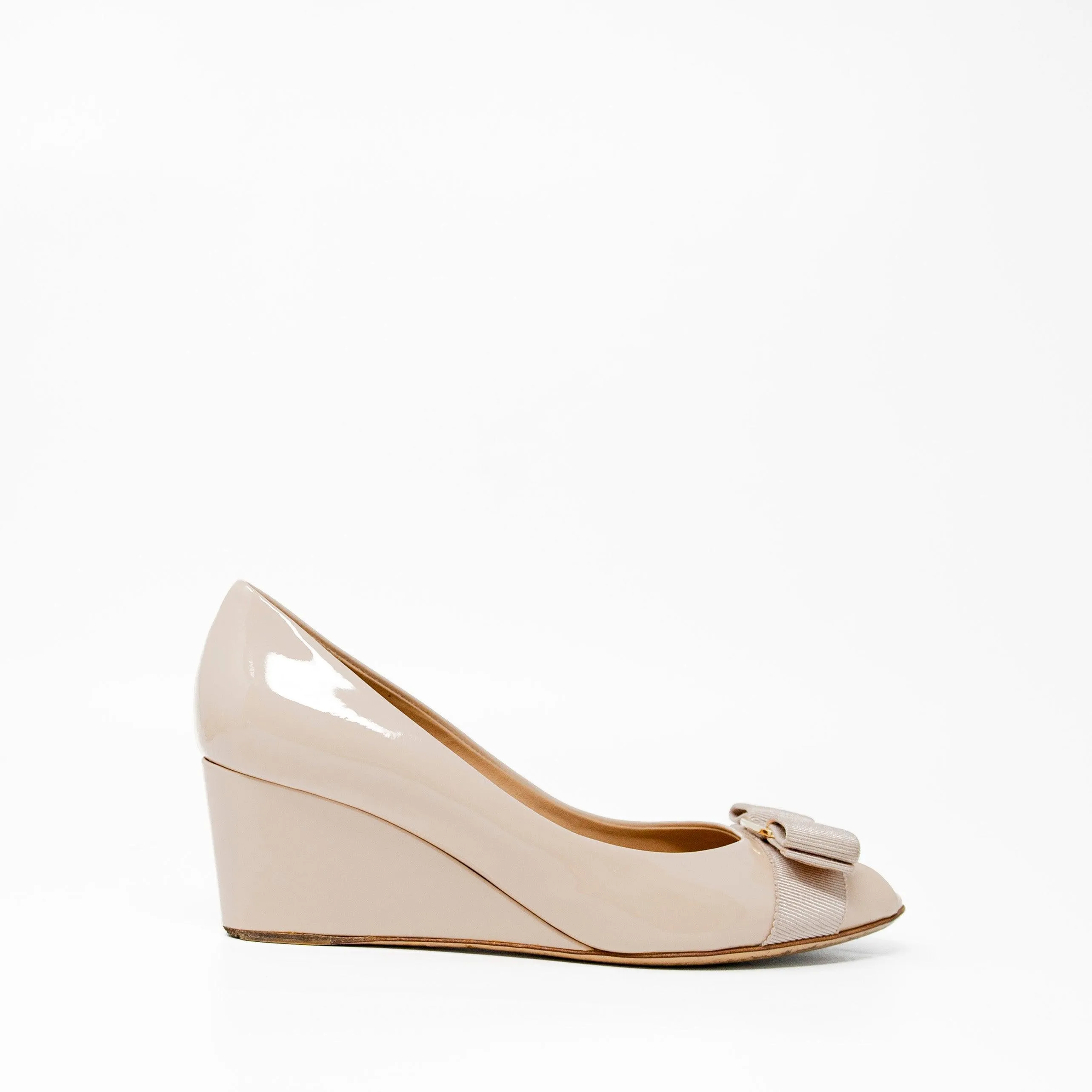 Salvatore Ferragamo Nude Sissi Wedges 6