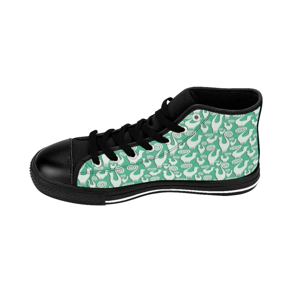 Slate Green Women's High-top Sneakers