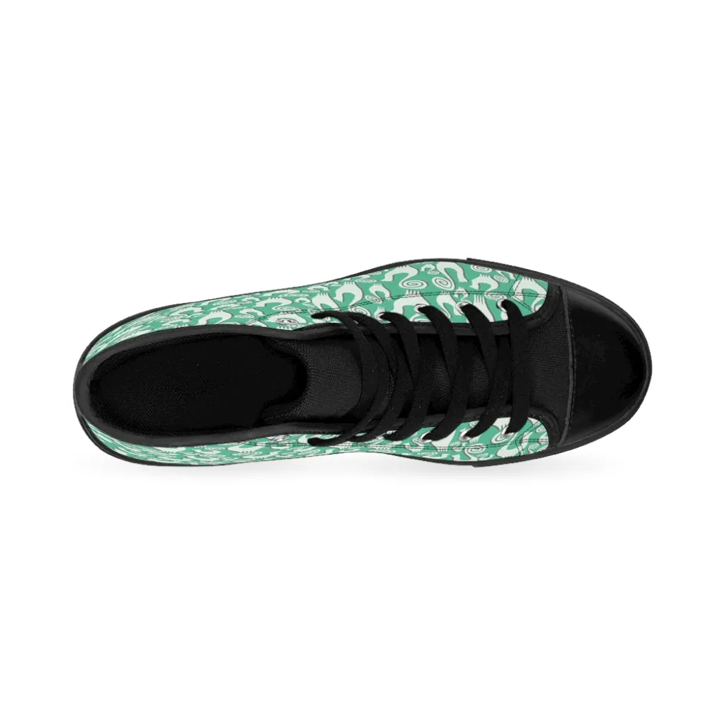 Slate Green Women's High-top Sneakers