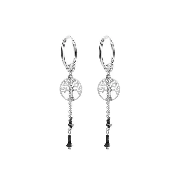 Tree Of Life Charm Drop Earrings