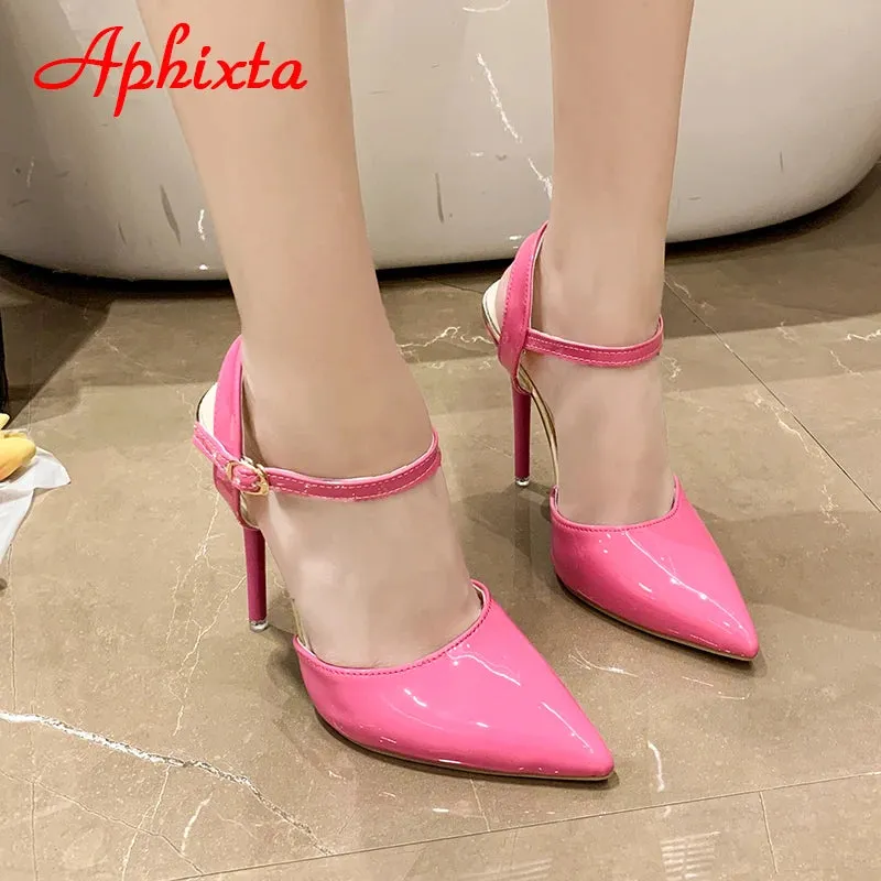 Trendy High Stiletto Ankle Strap Pointed Toe Heels