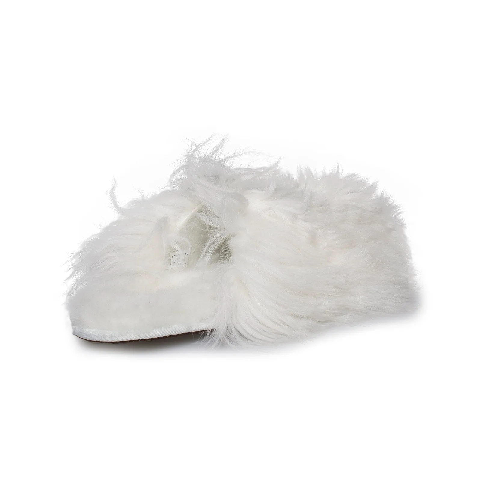 UGG Fluff Momma Mongolian Clog White Slippers - Women's