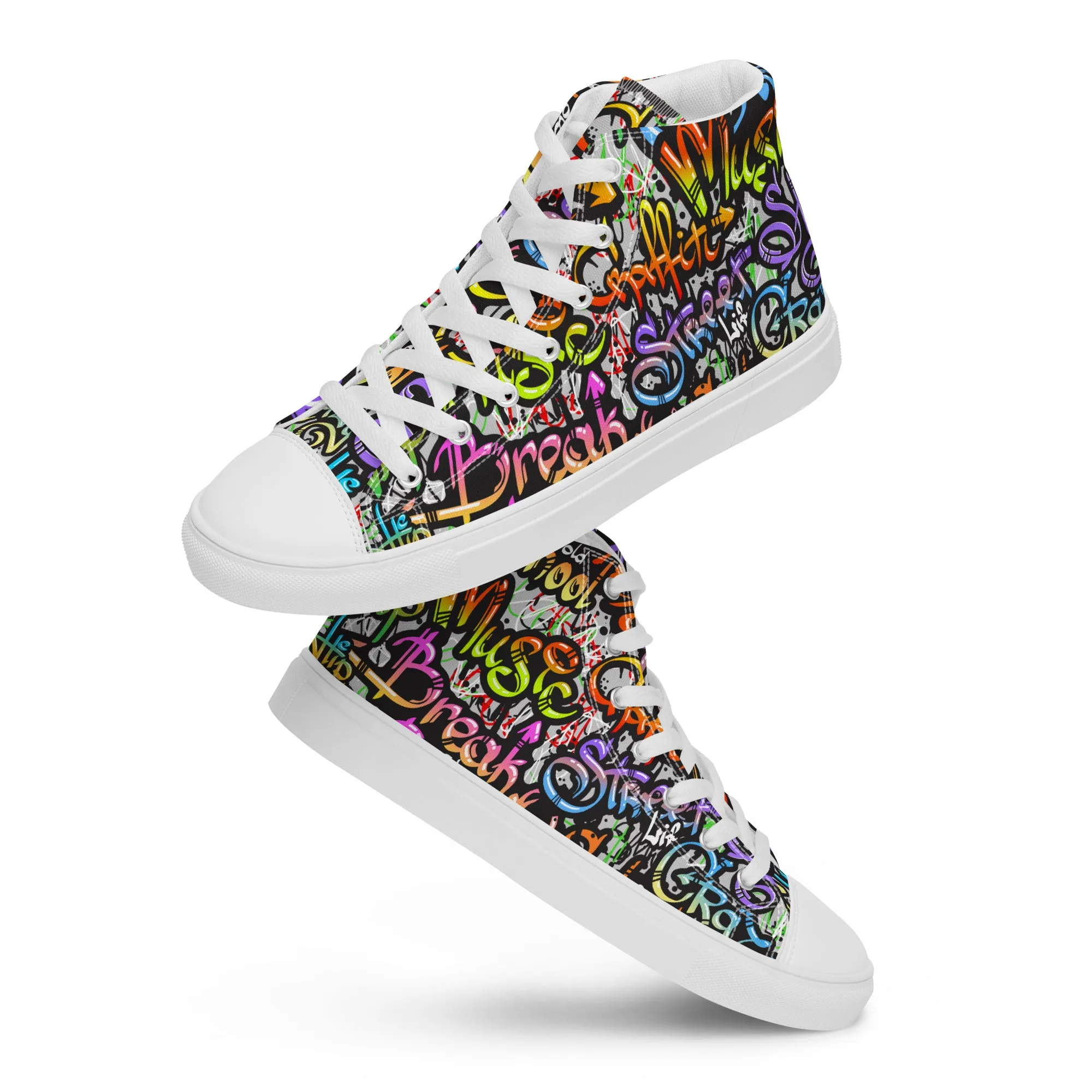 Unisex high top canvas shoes- Grafitti Style