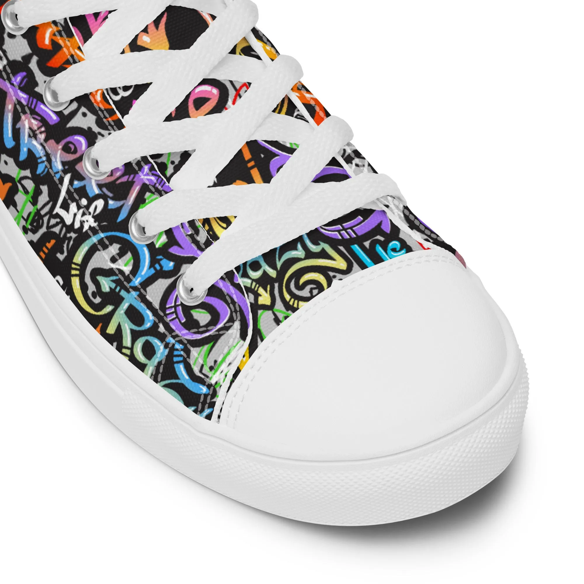 Unisex high top canvas shoes- Grafitti Style