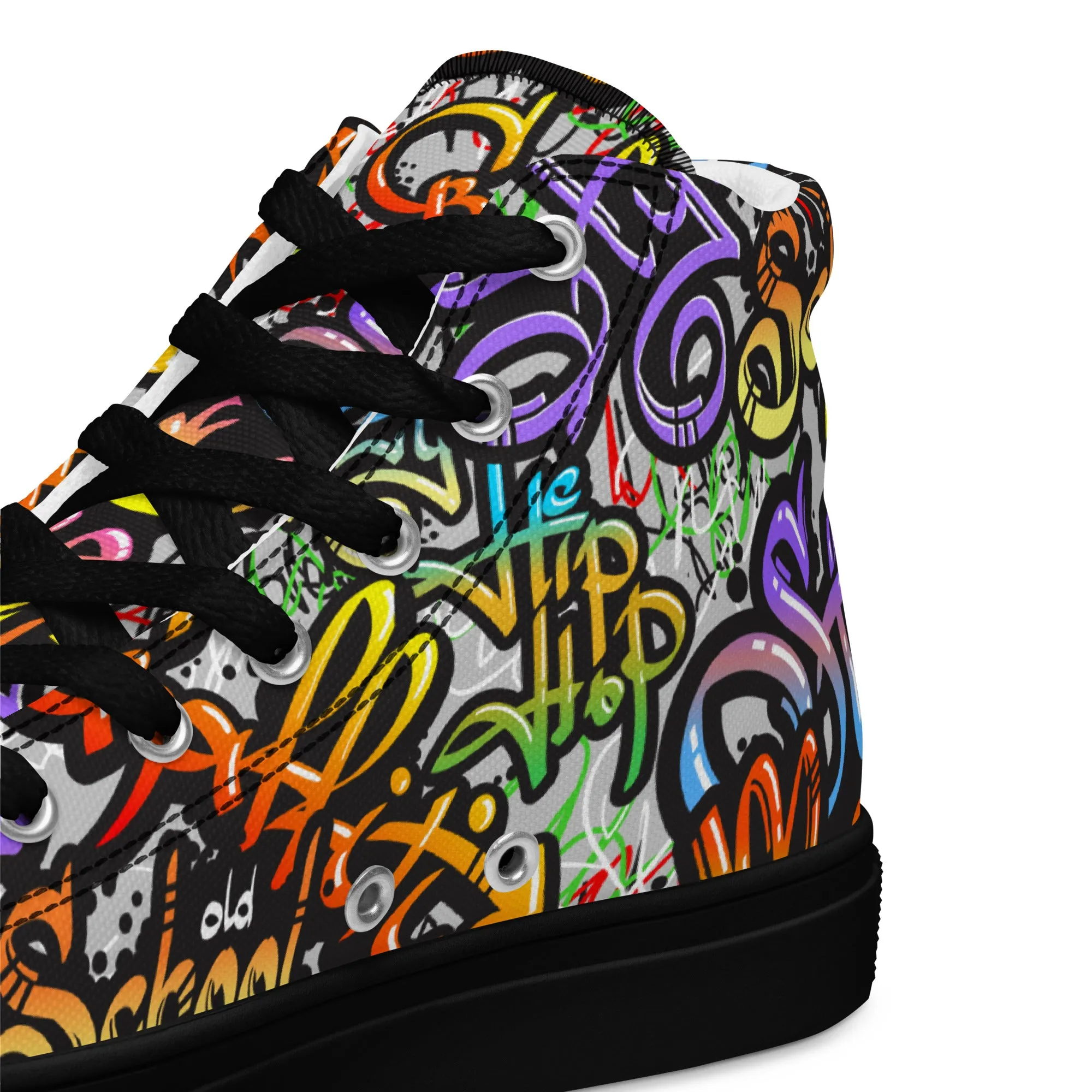 Unisex high top canvas shoes- Grafitti Style