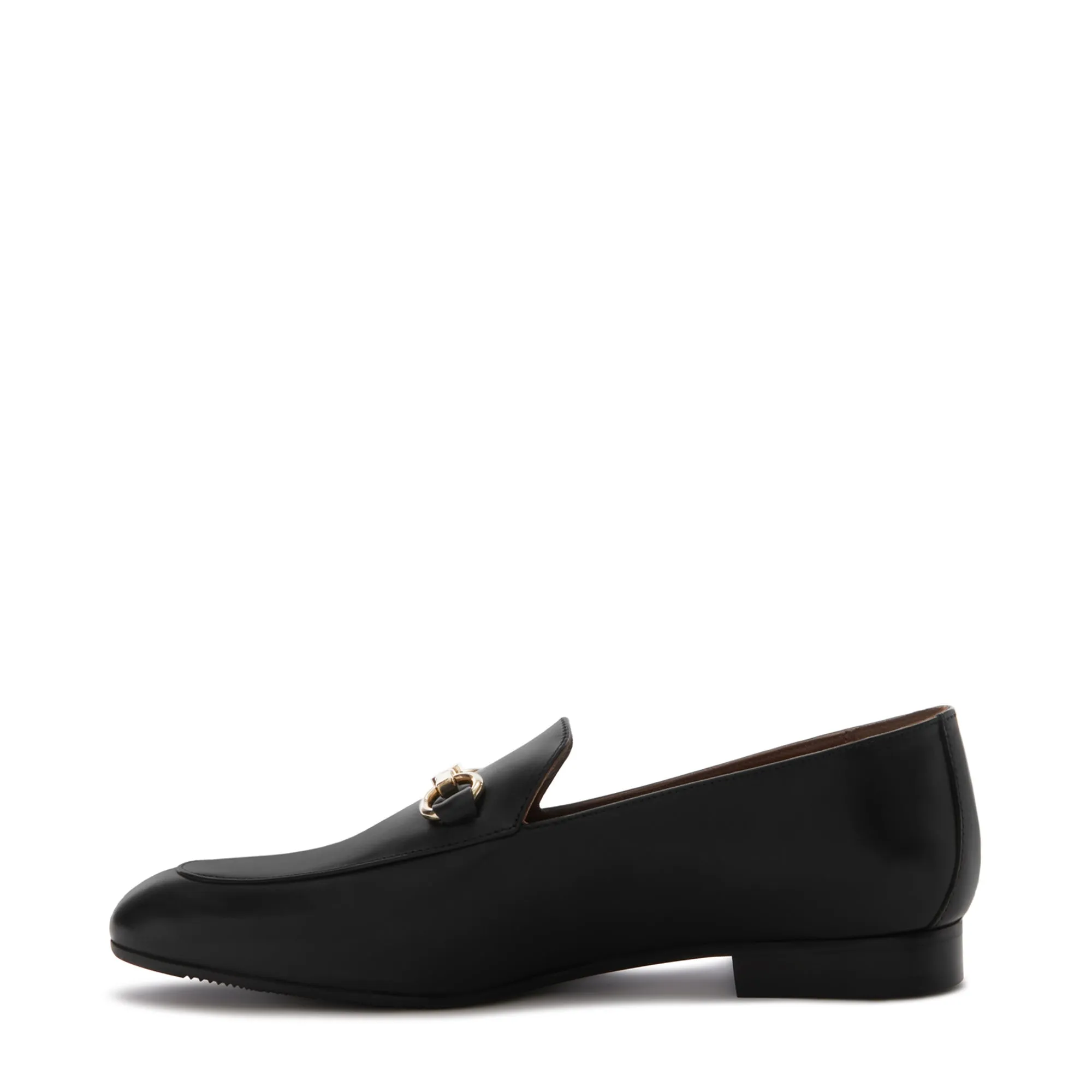 Vendôme Fleur black calfskin leather loafers