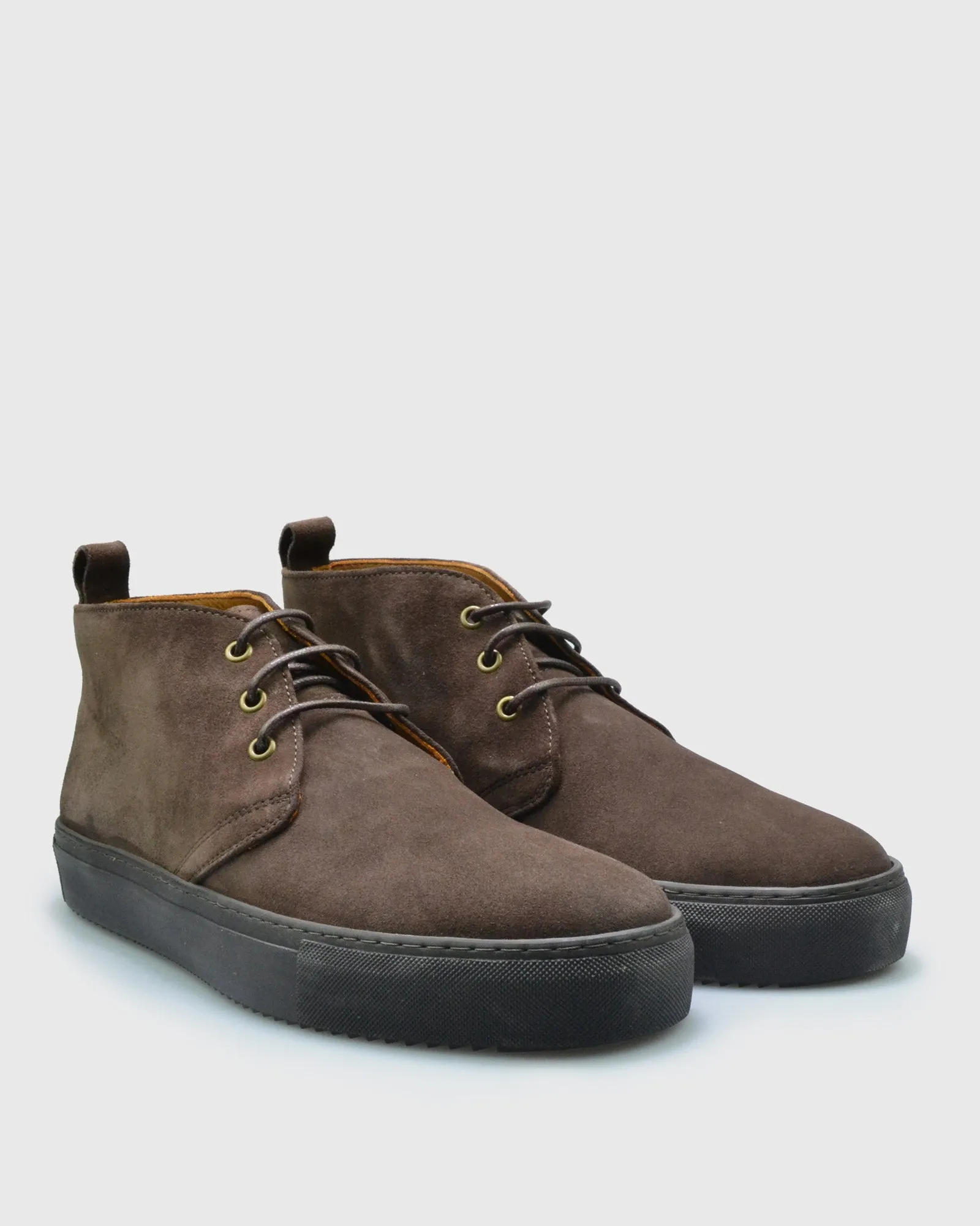 VINCENT & FRANKS VFW22 SUEDE CHOCOLATE HIGH-TOP BOOT