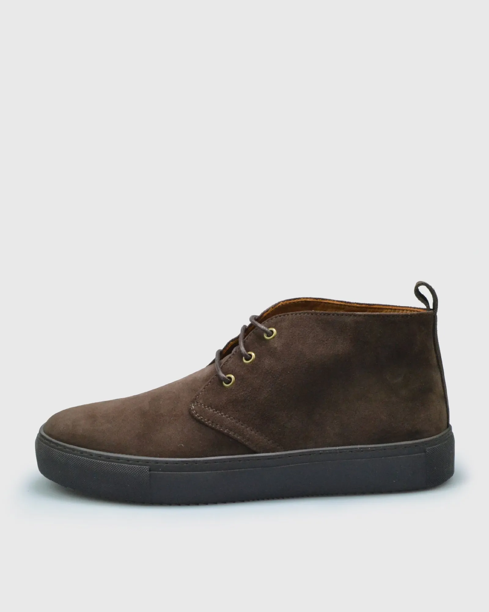 VINCENT & FRANKS VFW22 SUEDE CHOCOLATE HIGH-TOP BOOT