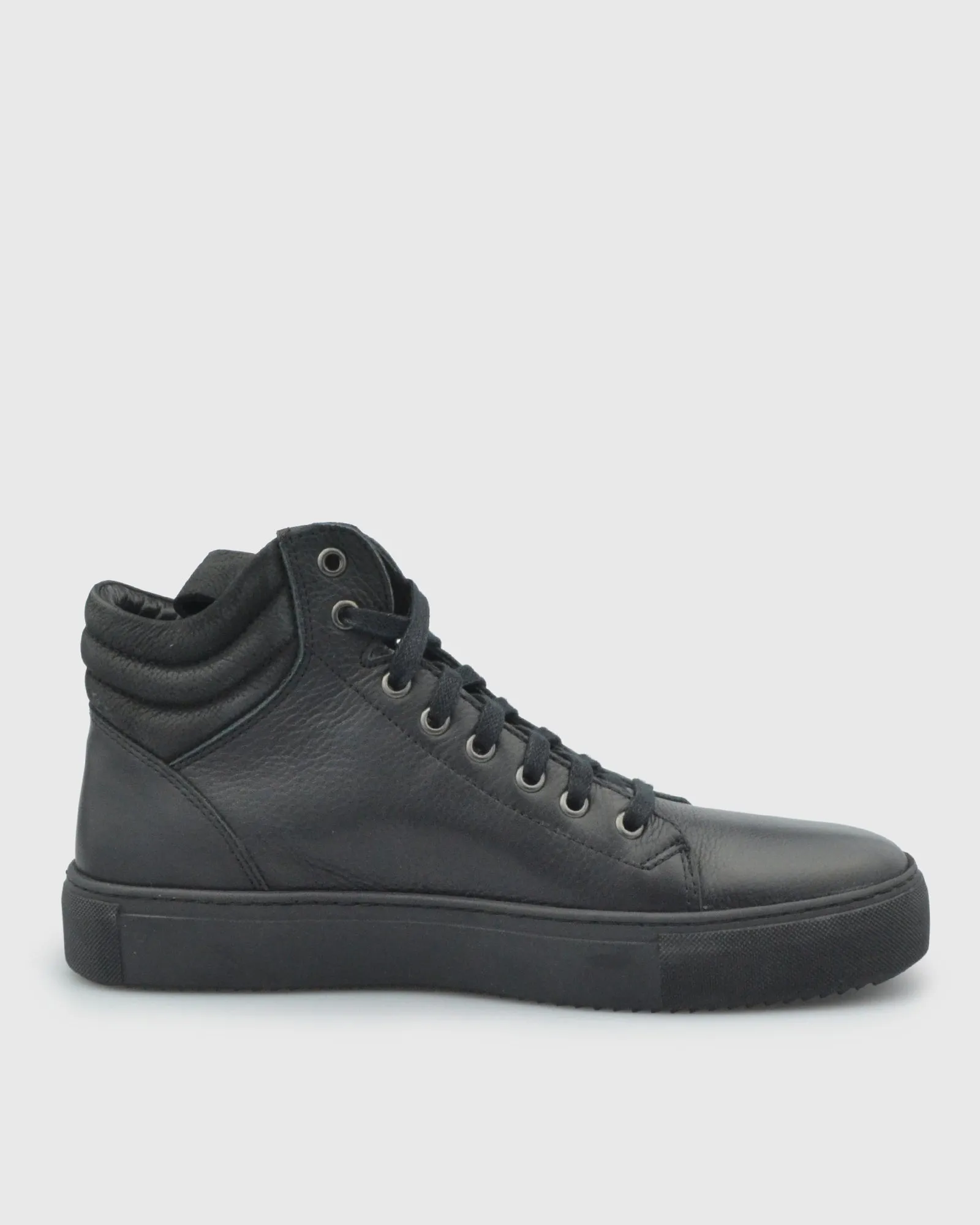 VINCENT & FRANKS VFW22HT1 BLACK HIGH-TOP LEATHER SNEAKER