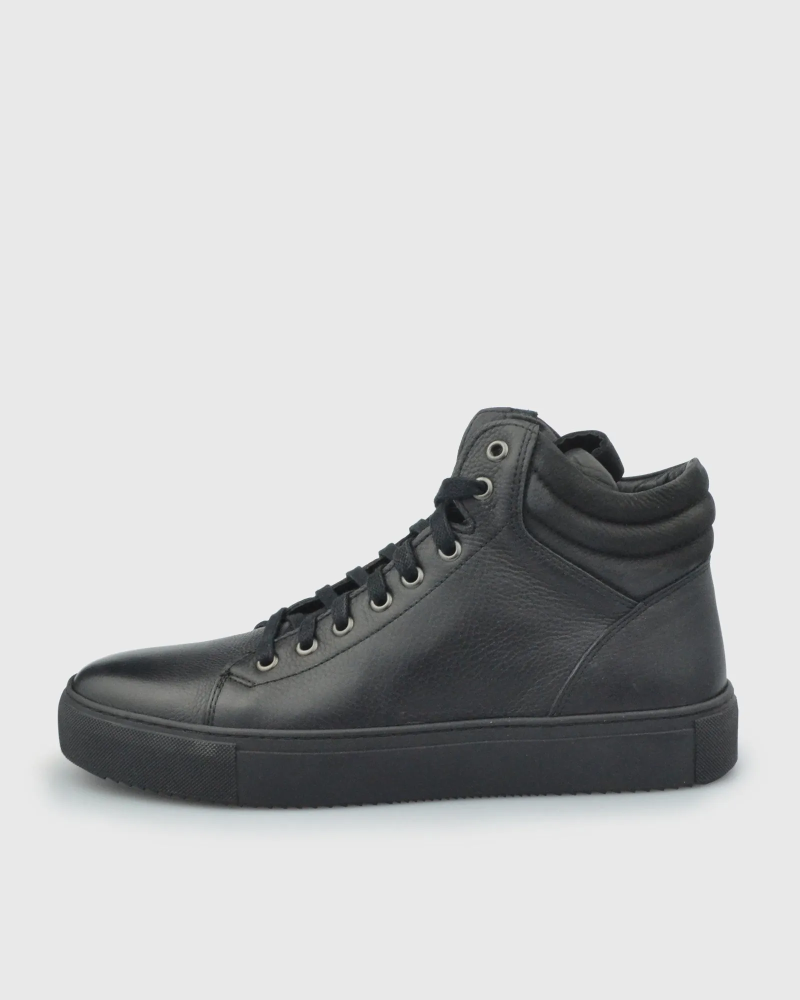 VINCENT & FRANKS VFW22HT1 BLACK HIGH-TOP LEATHER SNEAKER