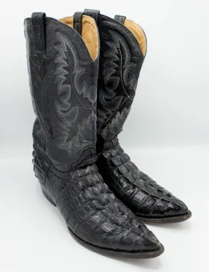 Vintage Men's El Presidente Gold Collection Black Alligator Cowboy Boots Size 15