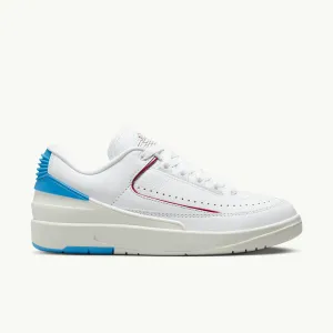 WOMENS AIR JORDAN 2 RETRO LOW WHITE GYM RED DARK POWDER BLUE SAIL