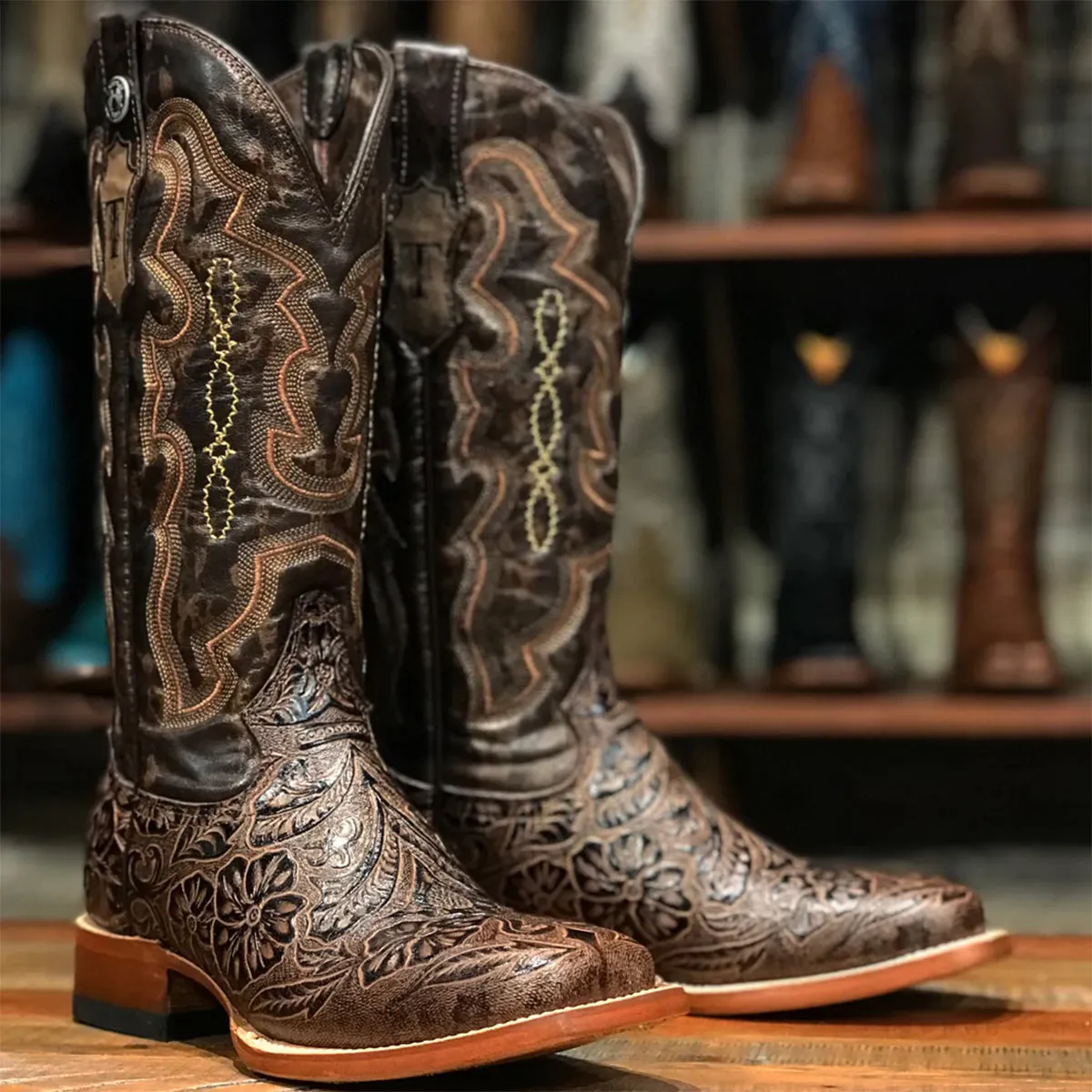 Women's Hand Tooled Boots - Print