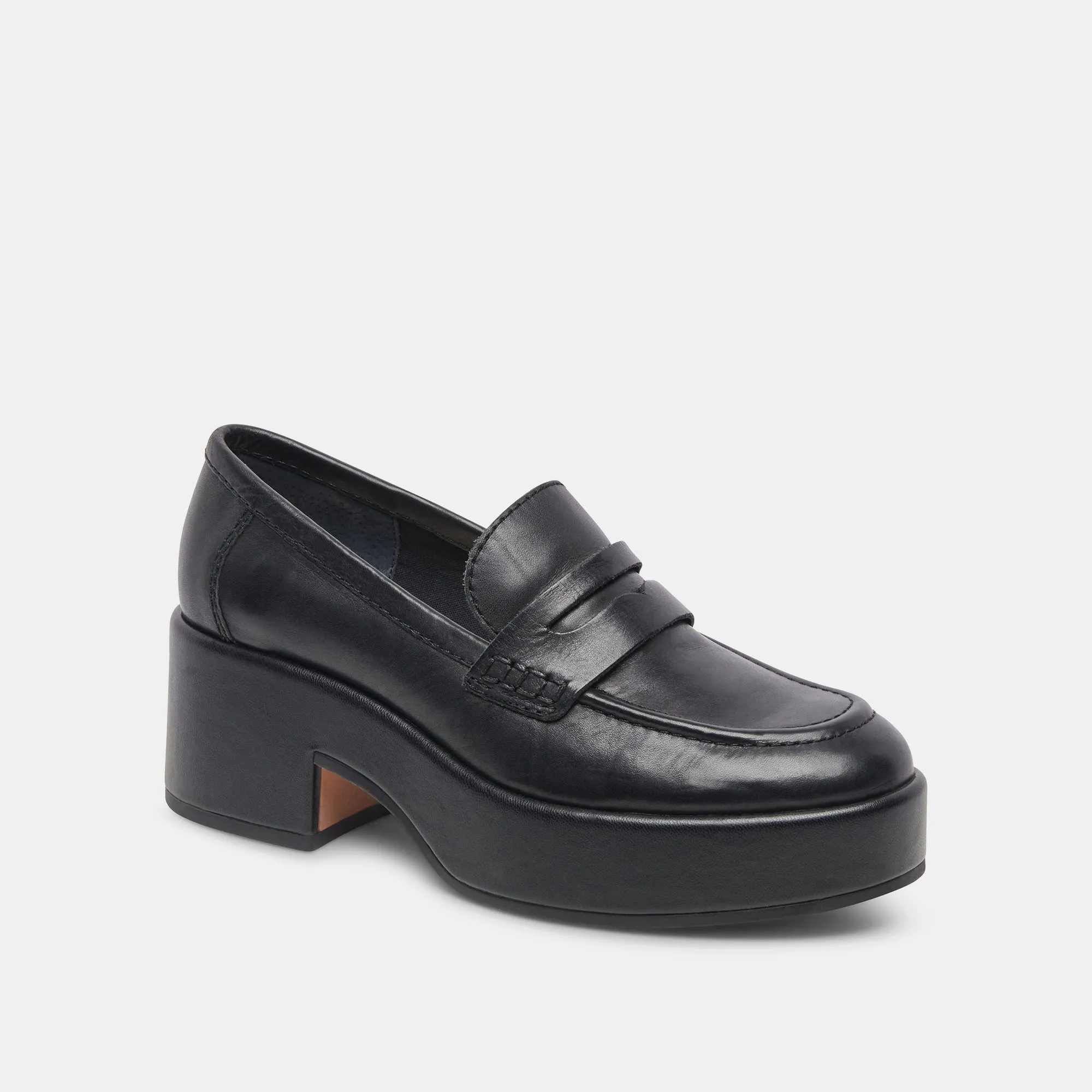 Women's Yanni Platform Loafers - Black Leather